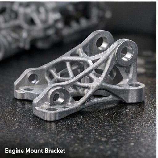 DMLS aluminum engine mount bracket