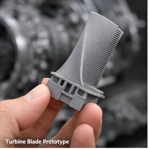 3D printed turbine blade prototype